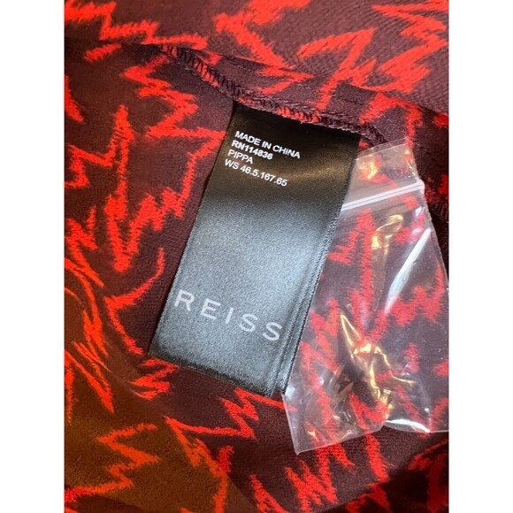 REISS Pippa Zig Zag Ruffle Blouse Top Womens US 0 UK 4 Red Long Sleeve $240 NWT - Picture 7 of 10